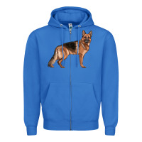 True Royal German Shepherd Dog Illustrations Zipper Hoodie - LillyAllenDesigns