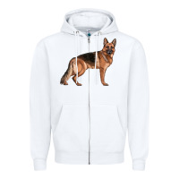 White German Shepherd Dog Illustrations Zipper Hoodie - LillyAllenDesigns