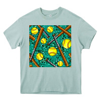 Arona softball bat with leopard and glitter seamless pattern Heavy Core Tee - BundleAndBundleShop