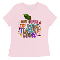 Bubblegum Pink 100 days of doing teacher stuff Ladies Tee - Artiststas