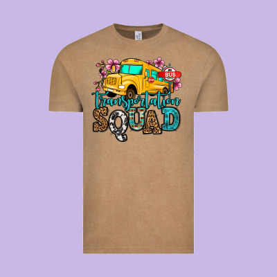 Transportation Squad School Bus Vintage Tee Designed By Jasminsmagicworld