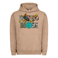 Western Rodeo Bullfighter Mom Turquoise Gemstones  Sunflowers Urban Hoodie | Teevron