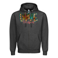 Charcoal Heather Love Snowman Zipper Hoodie - CowhideDigitalArt