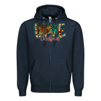 Navy Love Snowman Zipper Hoodie - CowhideDigitalArt