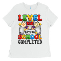 White level 100 days of school completed Ladies Tee - Artiststas