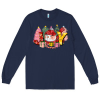 Navy joy snowman Long Sleeve Tee - CowGirlArtShop