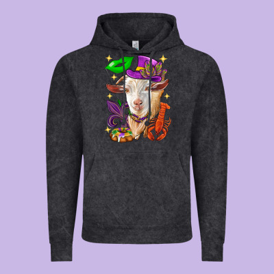 Mardi Gras Goat Vintage Hoodie Designed By Howdyjamesfarm