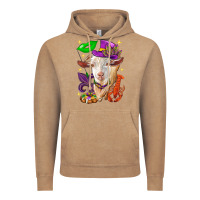 Vintage Coffee Mardi Gras Goat Vintage Hoodie - HowdyJamesFarm
