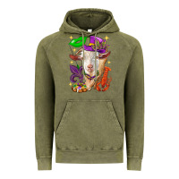 Vintage Olive Mardi Gras Goat Vintage Hoodie - HowdyJamesFarm