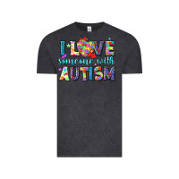 Vintage Black I love someone with Autism Vintage Tee - NancyCooperArtShop