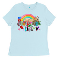Baby Blue childcare life Ladies Tee - Artiststas