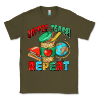 Army Green coffee teach repeat Classic Tee - NancyCooperArtShop