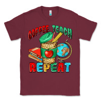 Burgundy coffee teach repeat Classic Tee - NancyCooperArtShop