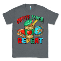 Charcoal Heather coffee teach repeat Classic Tee - NancyCooperArtShop