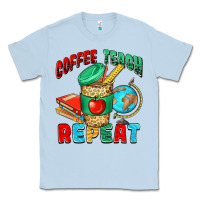 Dusty Blue coffee teach repeat Classic Tee - NancyCooperArtShop