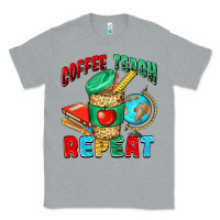 Heather Grey coffee teach repeat Classic Tee - NancyCooperArtShop