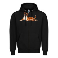 Black Boxer Dog Illustrations Zipper Hoodie - LillyAllenDesigns