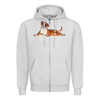 Dove Grey Boxer Dog Illustrations Zipper Hoodie - LillyAllenDesigns