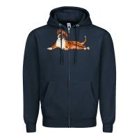 Navy Boxer Dog Illustrations Zipper Hoodie - LillyAllenDesigns