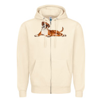 Sandshell Boxer Dog Illustrations Zipper Hoodie - LillyAllenDesigns