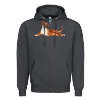 Smoke Boxer Dog Illustrations Zipper Hoodie - LillyAllenDesigns