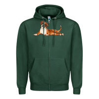 Sports Green Boxer Dog Illustrations Zipper Hoodie - LillyAllenDesigns