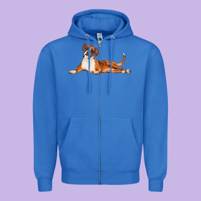 Boxer Dog Illustrations Zipper Hoodie Designed By Lillyallendesigns
