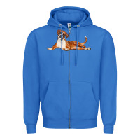 True Royal Boxer Dog Illustrations Zipper Hoodie - LillyAllenDesigns