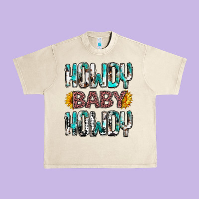 Western Howdy Baby Howdy Urban Heavy Tee Designed By Howdyjamesfarm