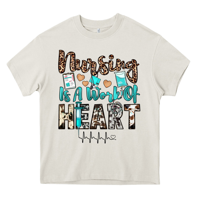 Nursing Is A Work Of Heart Heavy Core Tee by JahusDesignShop | Teevron