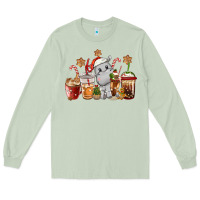 Matcha hippopotamus coffee cups christmas Long Sleeve Tee - CowGirlArtShop
