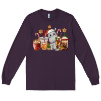 Plum hippopotamus coffee cups christmas Long Sleeve Tee - CowGirlArtShop
