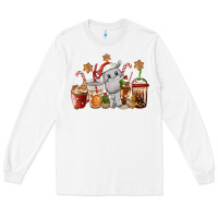 White hippopotamus coffee cups christmas Long Sleeve Tee - CowGirlArtShop