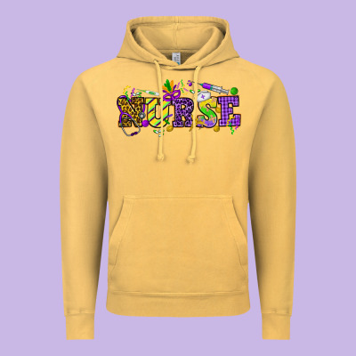 Mardi Gras Day Nurse Vintage Hoodie Designed By Howdyjamesfarm