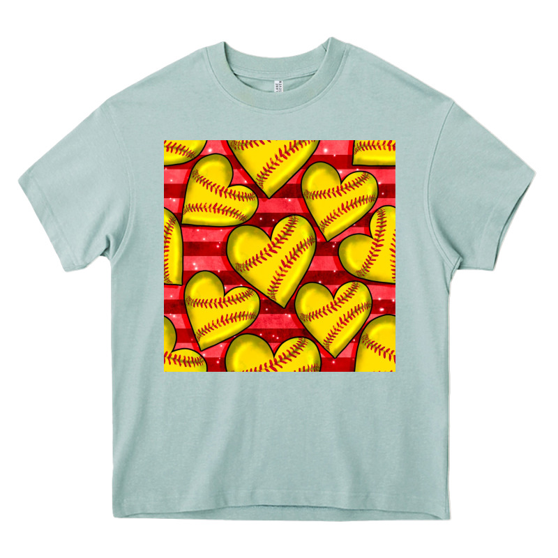 Softball Hearts Seamless Pattern Heavy Core Tee by BundleAndBundleShop | Teevron
