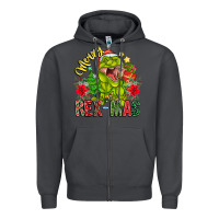 Smoke Merry Rexmas Zipper Hoodie - CowhideDigitalArt