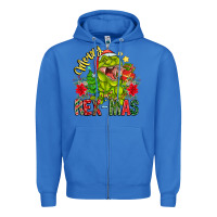 True Royal Merry Rexmas Zipper Hoodie - CowhideDigitalArt