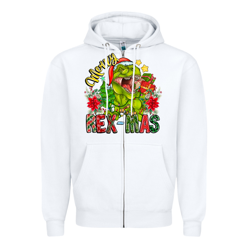 Merry Rexmas Zipper Hoodie by CowhideDigitalArt | Teevron