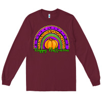 Burgundy happy halloween rainbow Long Sleeve Tee - Jasminsmagicworld