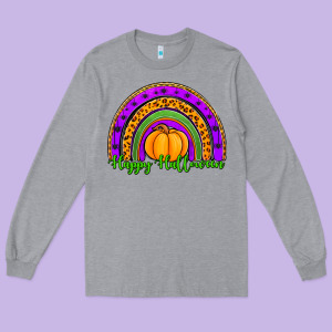 Happy Halloween Rainbow Long Sleeve Tee Designed By Jasminsmagicworld