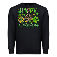 Black happy st. patricks day paws Premium Sweatshirt - Artiststas
