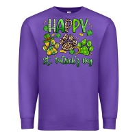 Purple happy st. patricks day paws Premium Sweatshirt - Artiststas