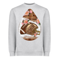 Heather Grey american football and western roses teardrop Heavyweight Sweatshirt - BundleAndBundleShop