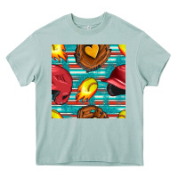 Arona softball helmet and glove with serape seamless pattern Heavy Core Tee - BundleAndBundleShop
