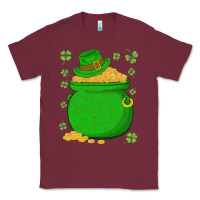 Burgundy ireland leprechaun hat pot of gold irish st patricks day Classic Tee - lanVoArt