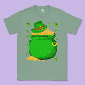 Ireland Leprechaun Hat Pot Of Gold Irish St Patricks Day Classic Tee Designed By Lanvoart