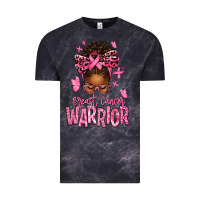 Cloud Black brest cancer warrior afro messy bun Vintage Tee - texasbilliewilder