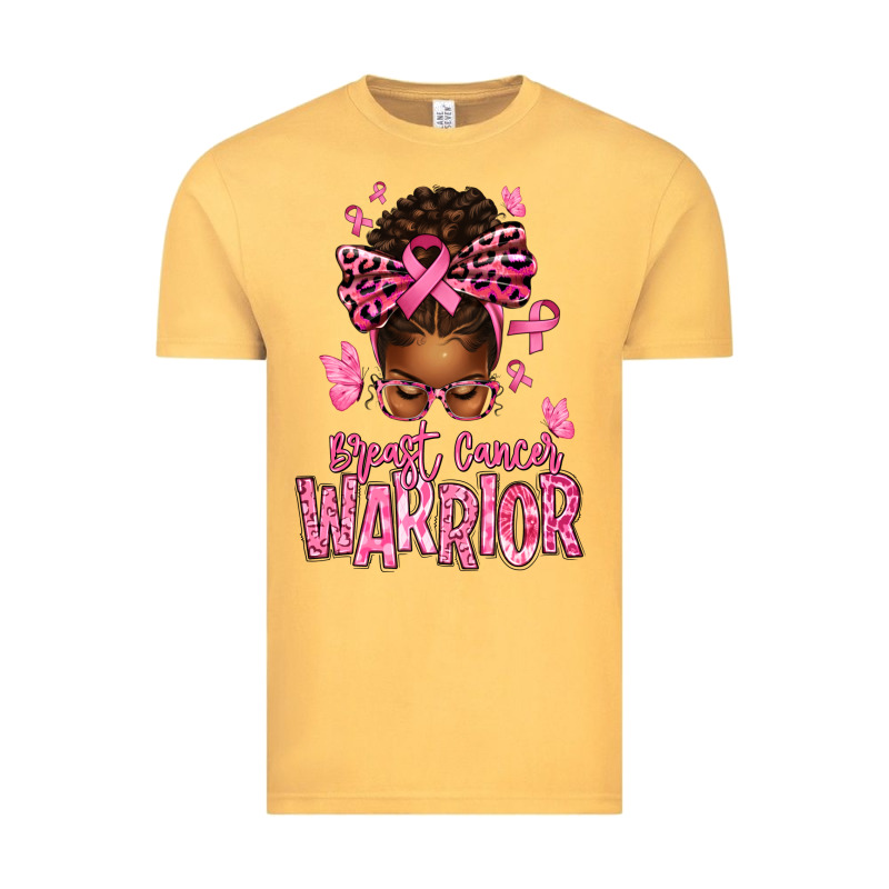 Brest Cancer Warrior Afro Messy Bun Vintage Tee by texasbilliewilder | Teevron