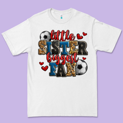 Little Sister Biggest Fan Soccer Premium Tee Designed By Jasminsmagicworld