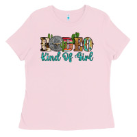 Bubblegum Pink rodeo kind of girl Ladies Tee - Artiststas